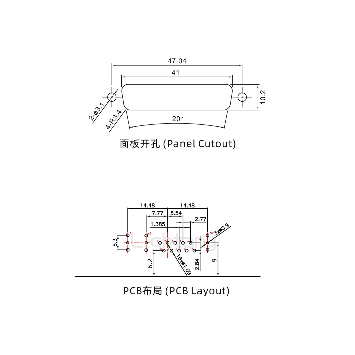 防水13W3公弯插板/锁螺丝/射频同轴50欧姆