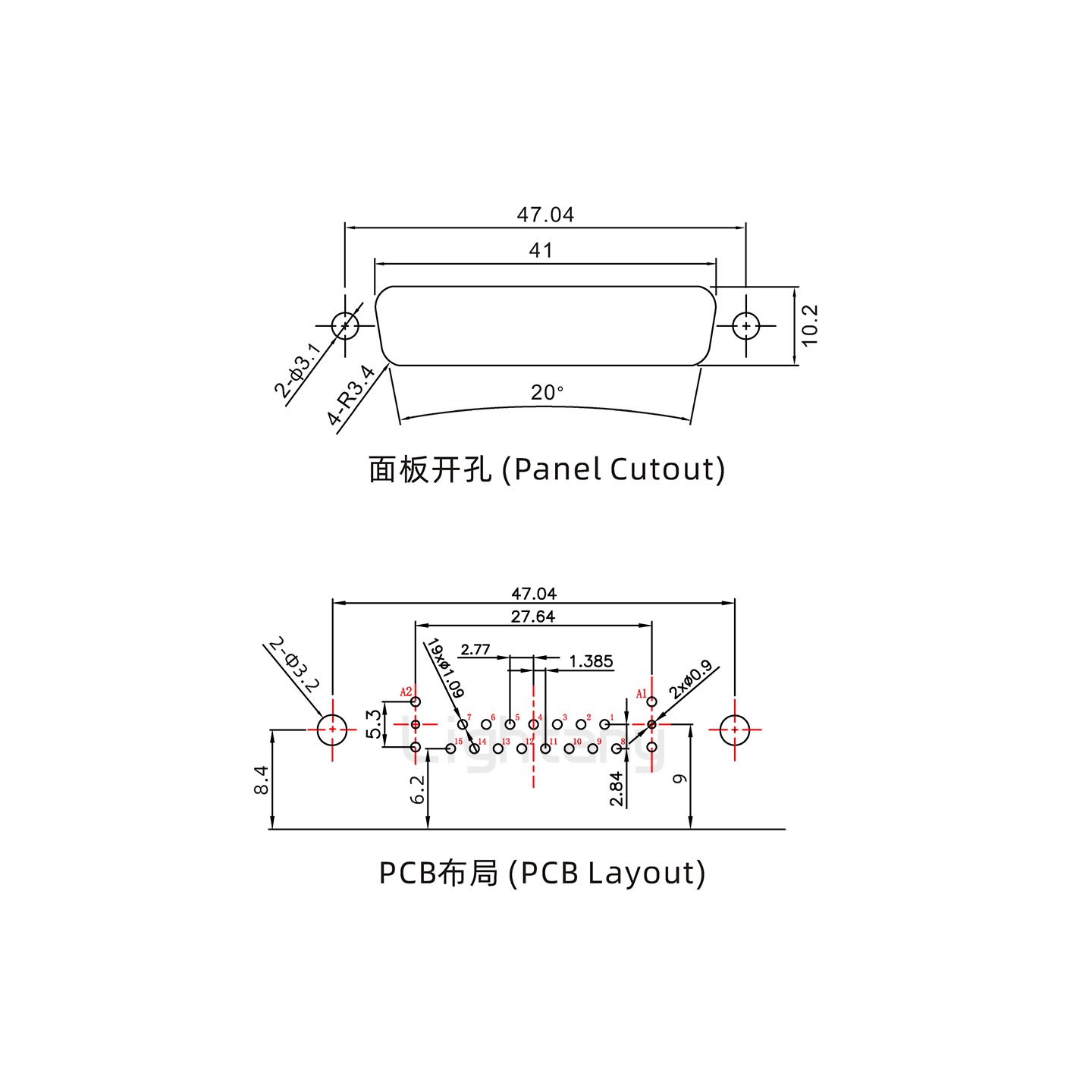 防水17W2母弯插板/铆支架/锁螺丝/射频同轴50欧姆