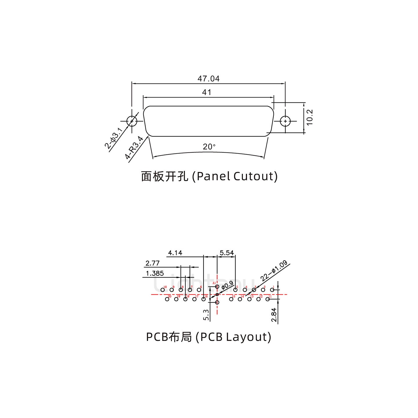 防水21W1母直插板/锁螺丝/射频同轴50欧姆