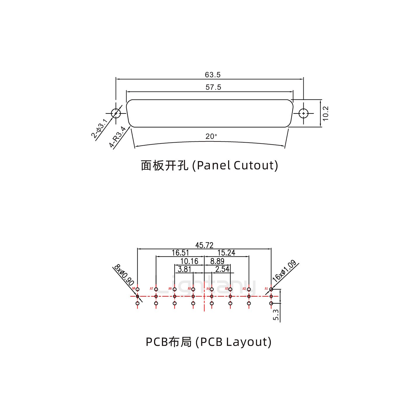 防水8W8母直插板/锁螺丝/射频同轴50欧姆