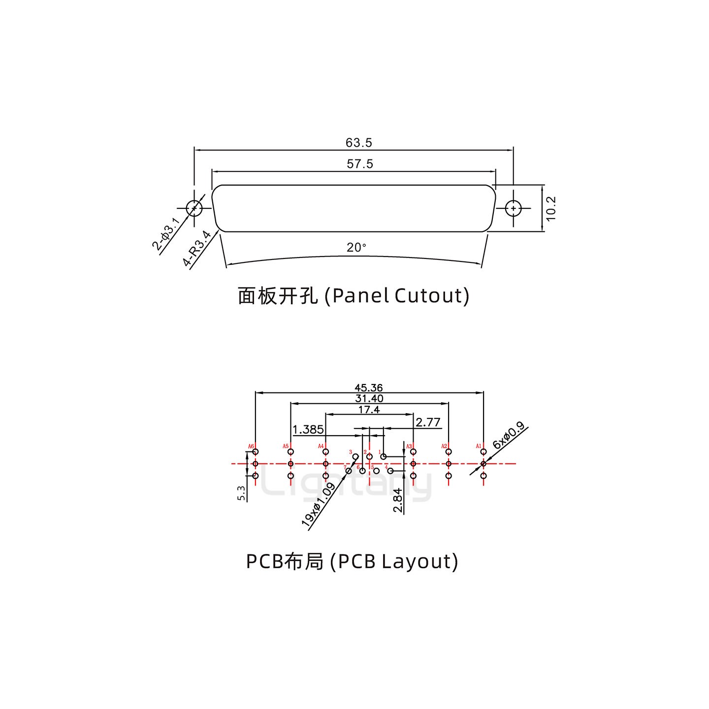 防水13W6A母直插板/锁螺丝/射频同轴50欧姆