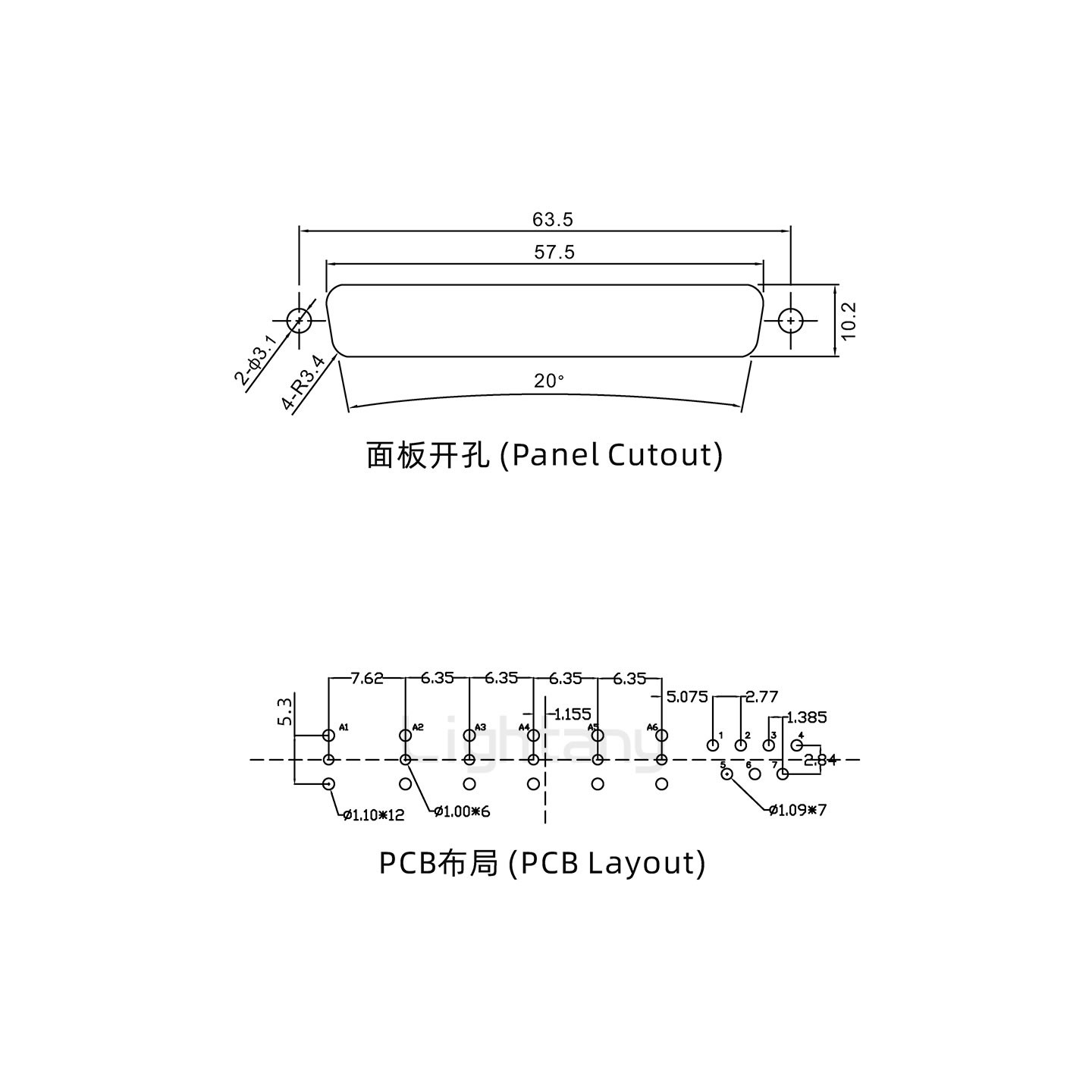 防水13W6B公直插板/锁螺丝/射频同轴50欧姆