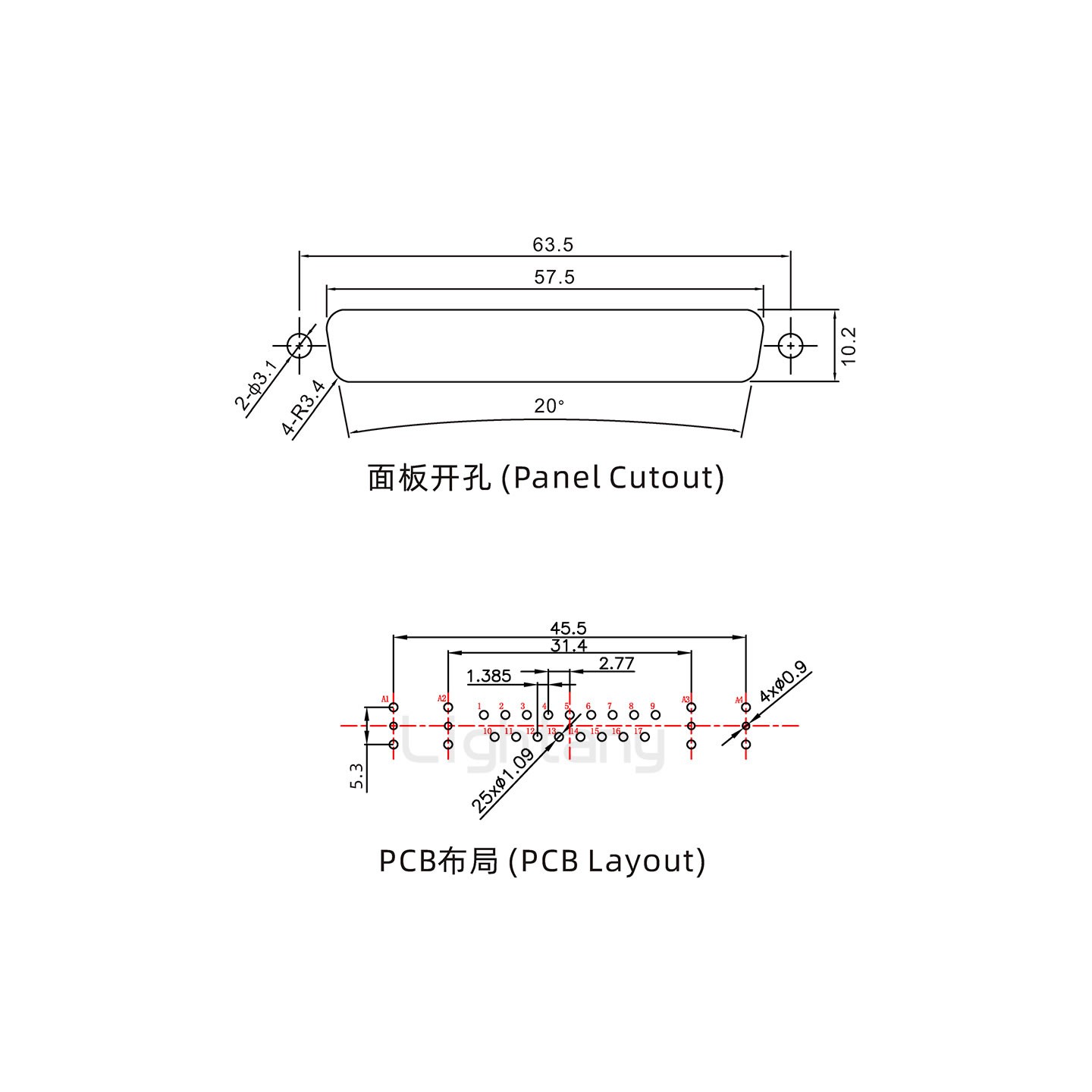 防水21W4公直插板/锁螺丝/射频同轴50欧姆