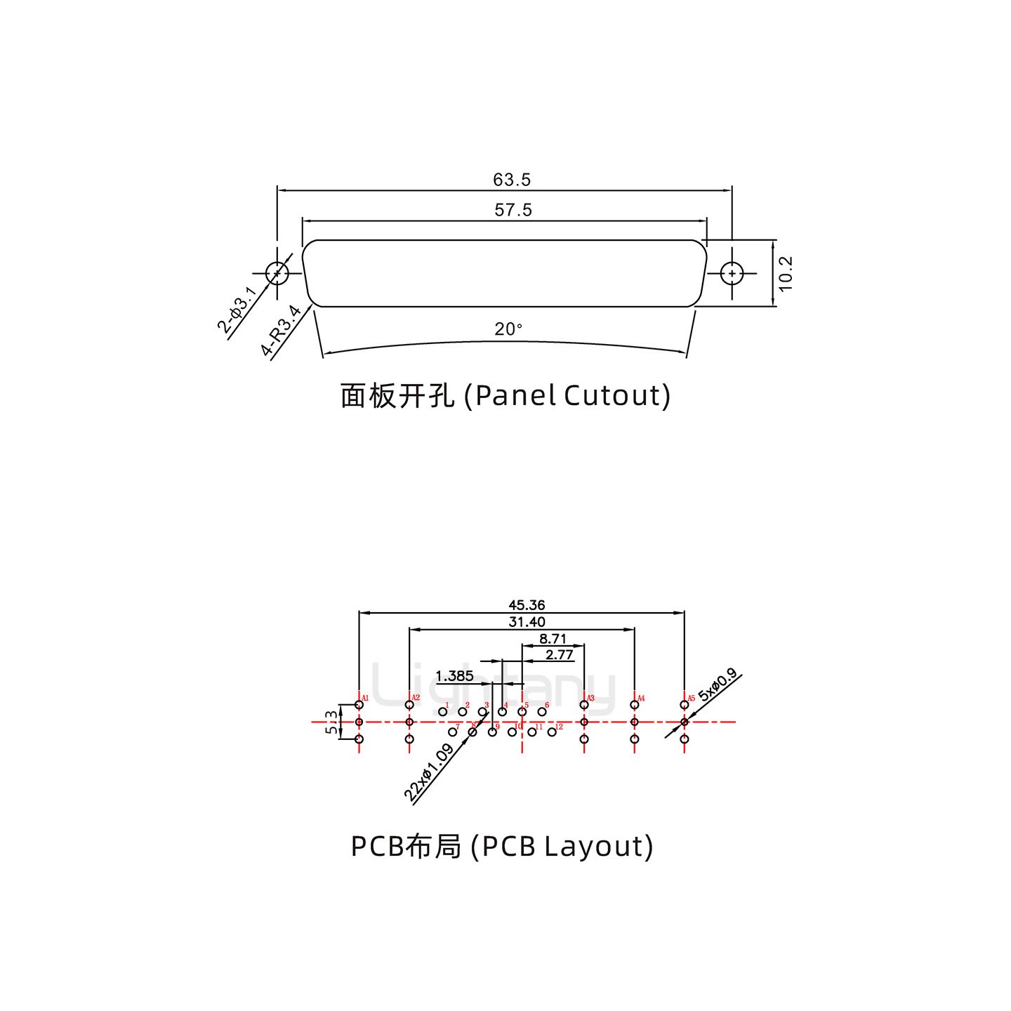 防水17W5公直插板/锁螺丝/射频同轴50欧姆