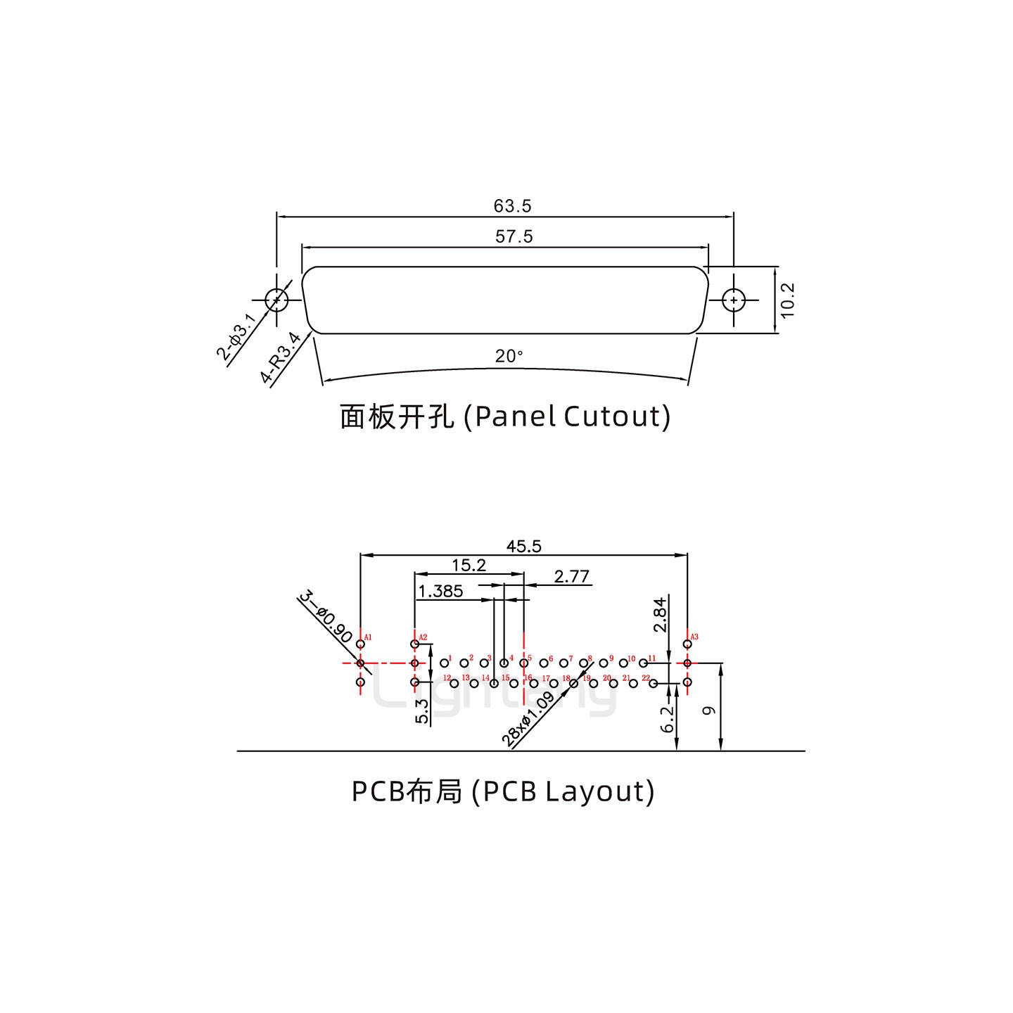 防水25W3公弯插板/锁螺丝/射频同轴50欧姆