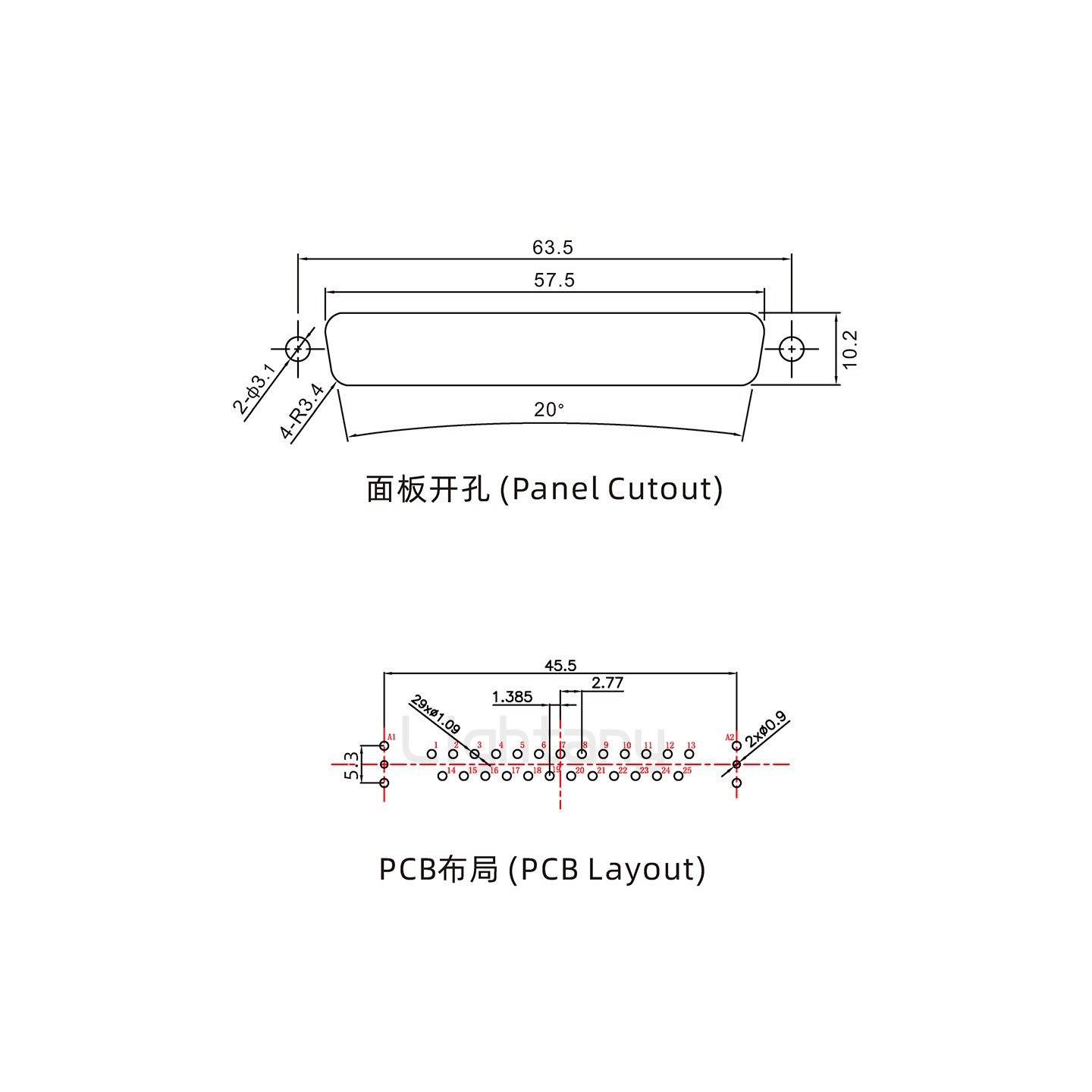 防水27W2公直插板/锁螺丝/射频同轴50欧姆