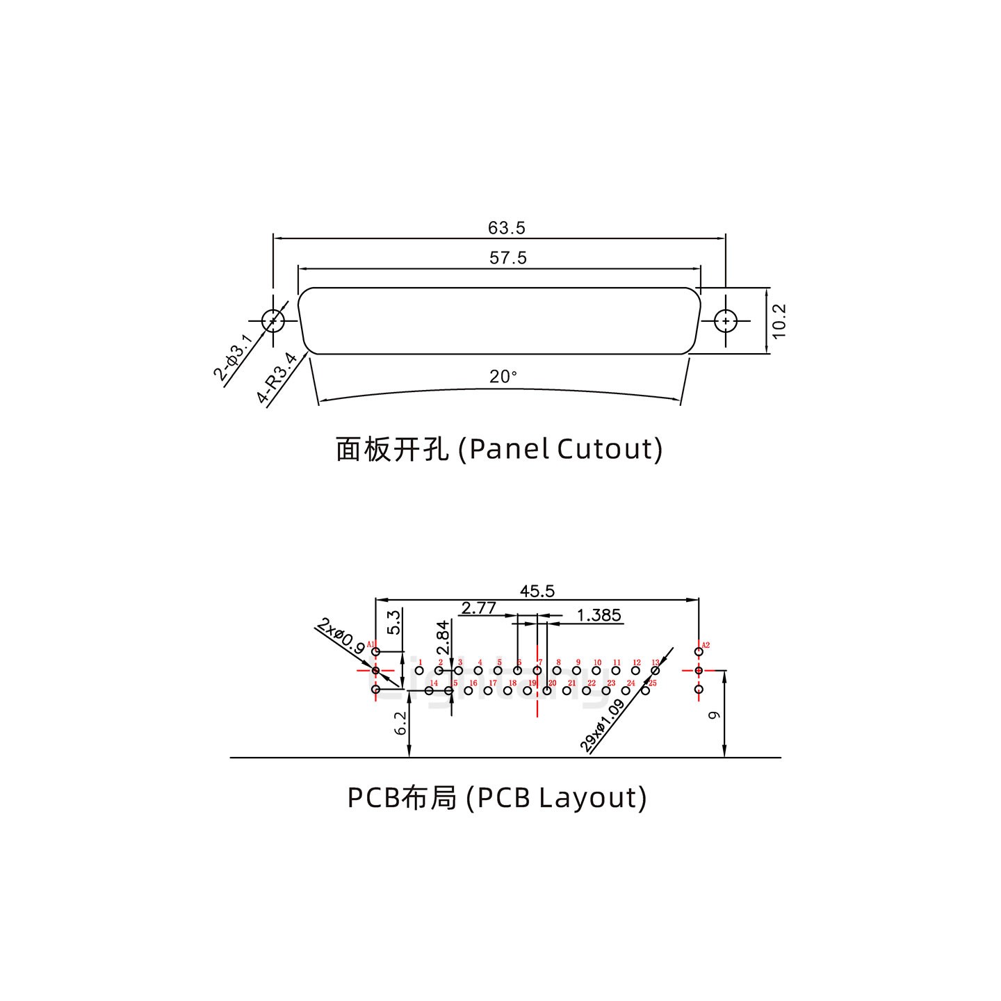 防水27W2公弯插板/锁螺丝/射频同轴50欧姆