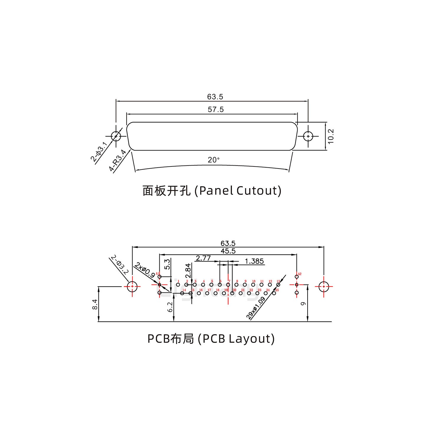 防水27W2公弯插板/铆支架/锁螺丝/射频同轴50欧姆