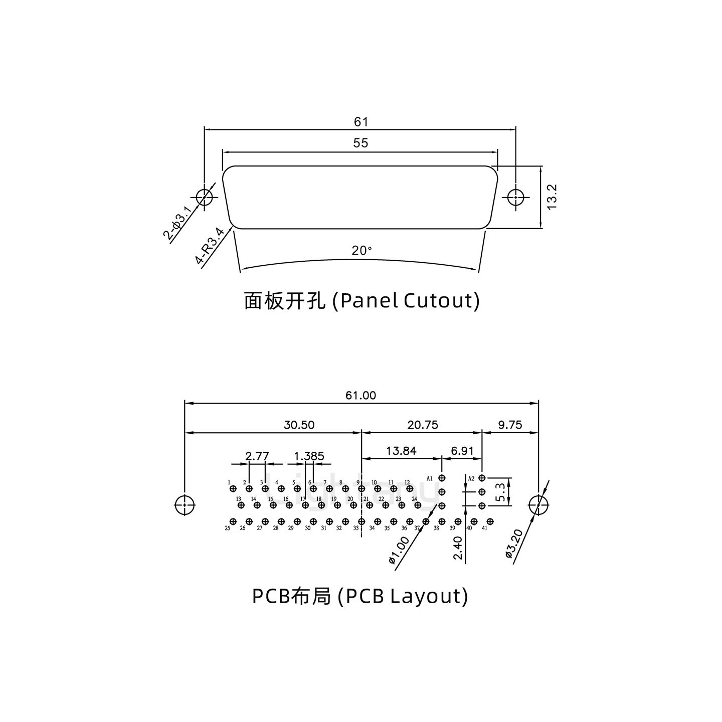 防水43W2公直插板/铆鱼叉/锁螺丝/射频同轴50欧姆