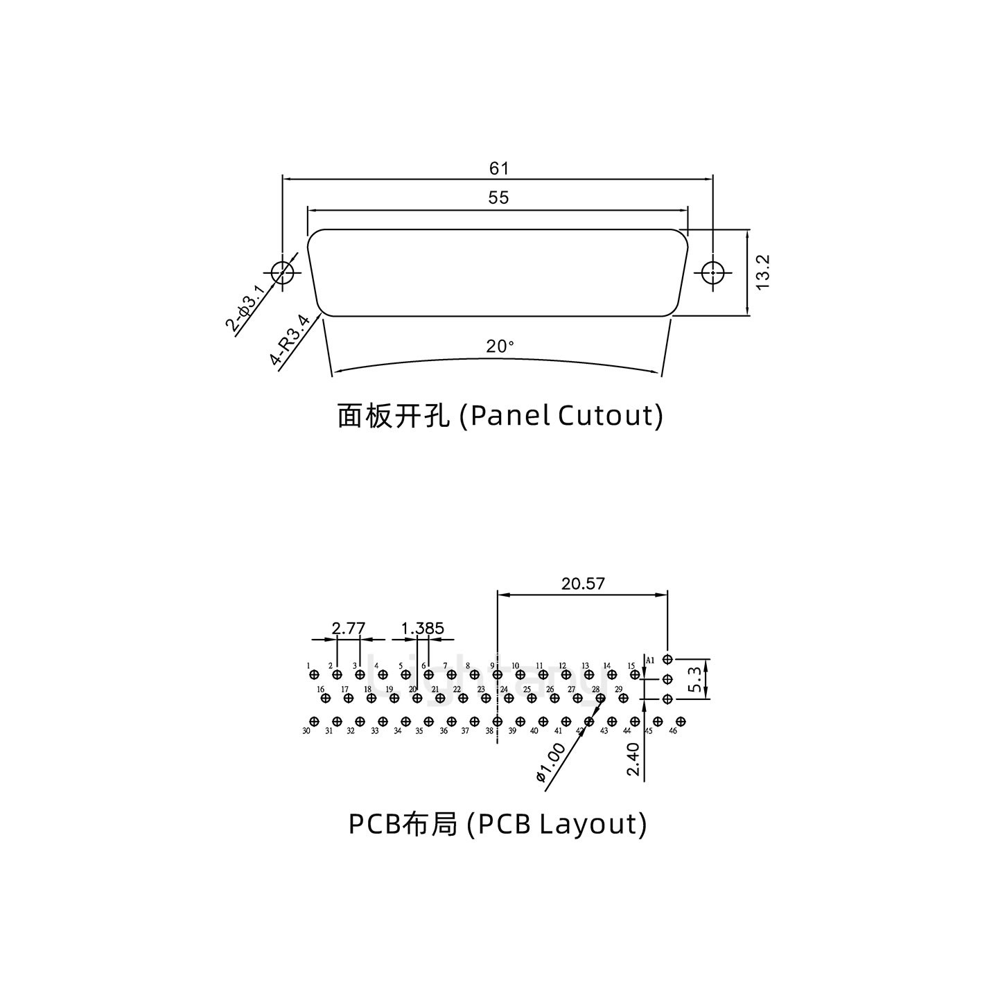 防水47W1公直插板/锁螺丝/射频同轴50欧姆