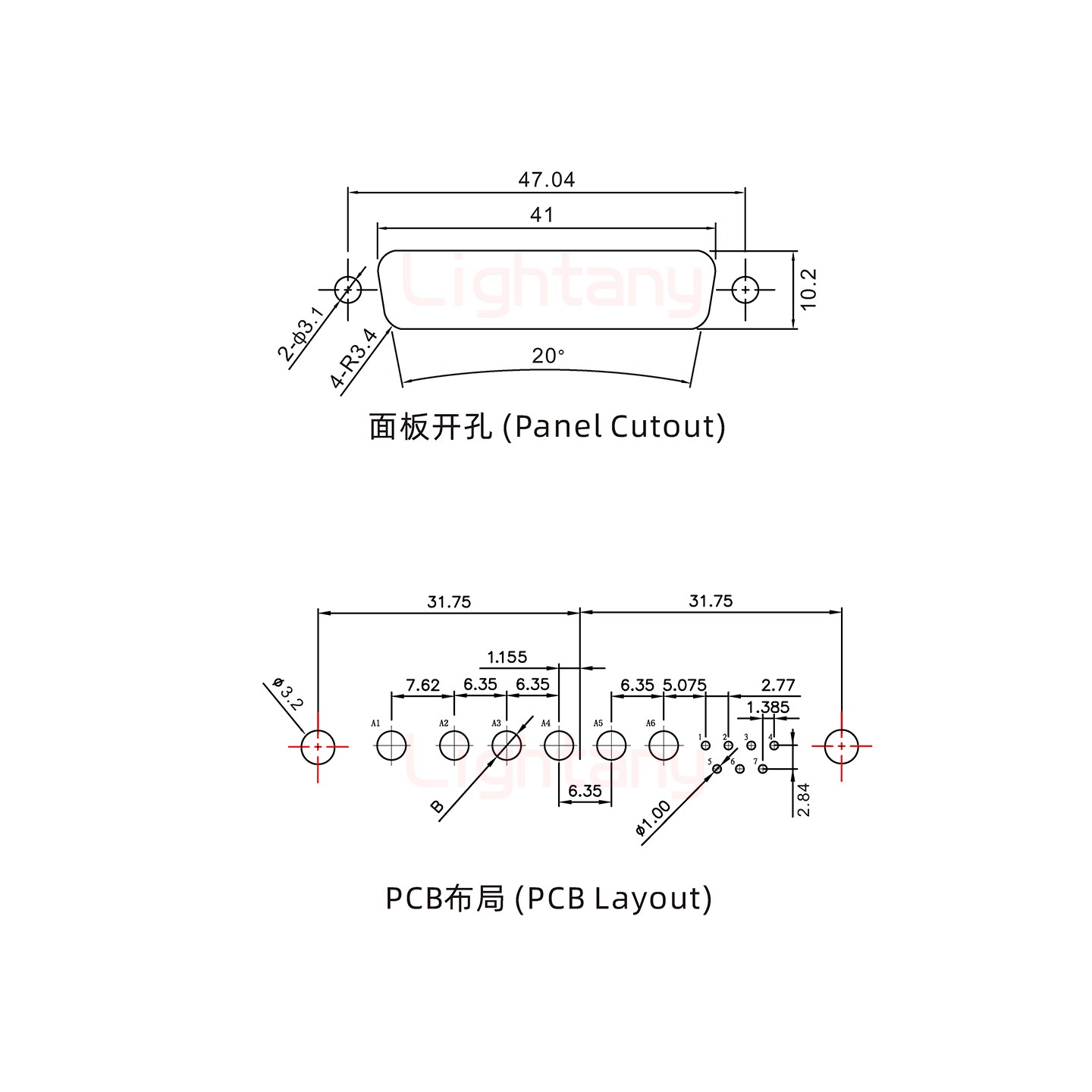 13W6B公PCB直插板/铆支架7.0/大电流10A