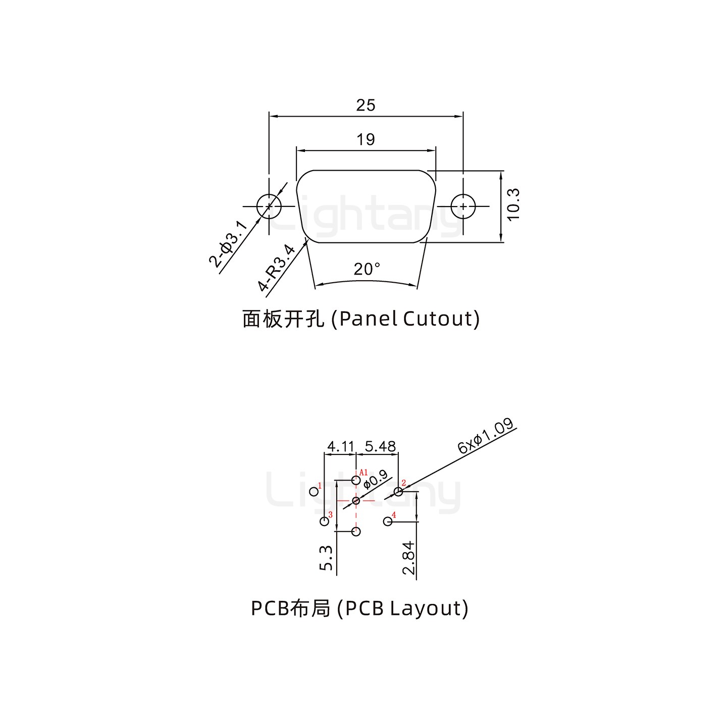 防水5W1公直插板/锁螺丝/射频同轴50欧姆