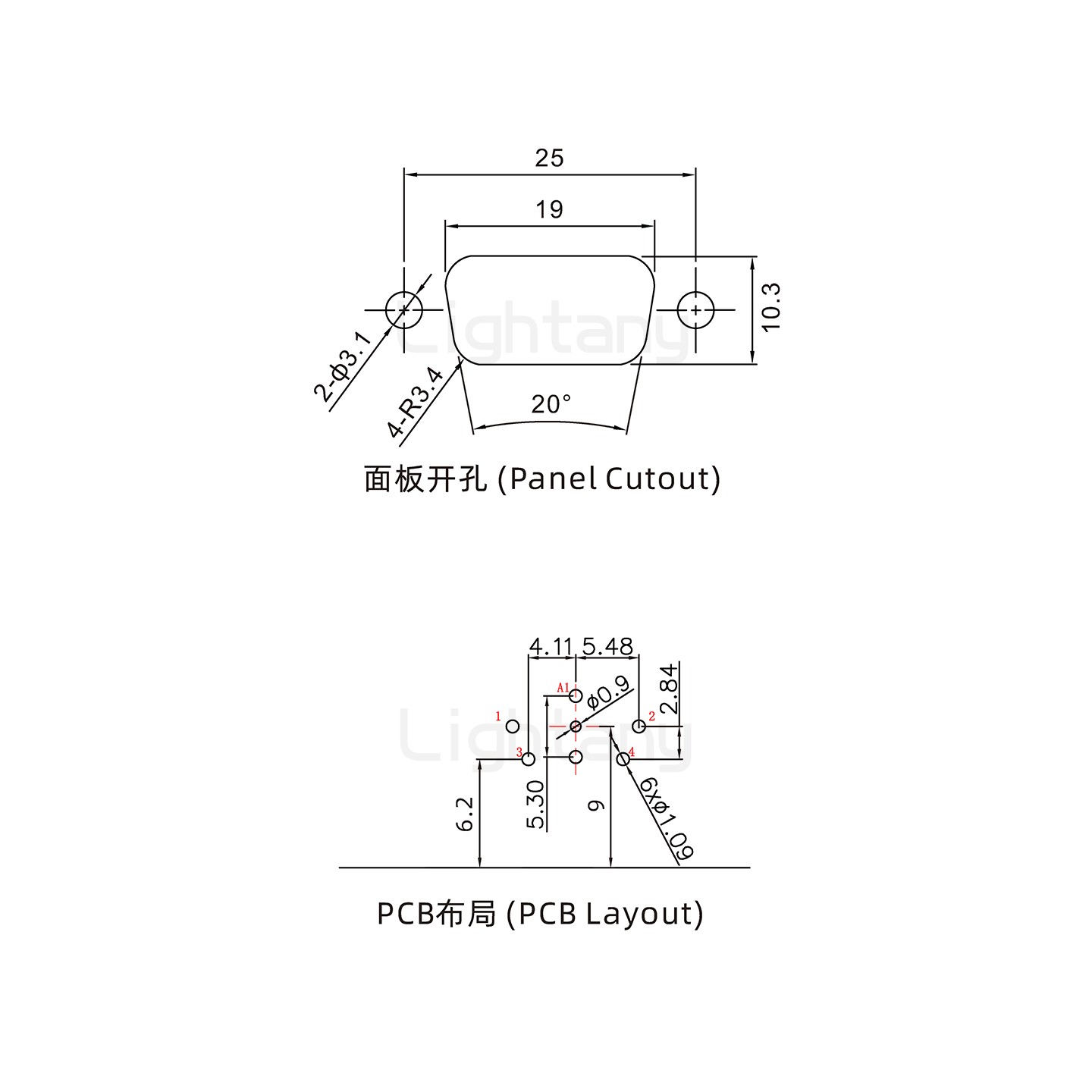 防水5W1公弯插板/锁螺丝/射频同轴50欧姆