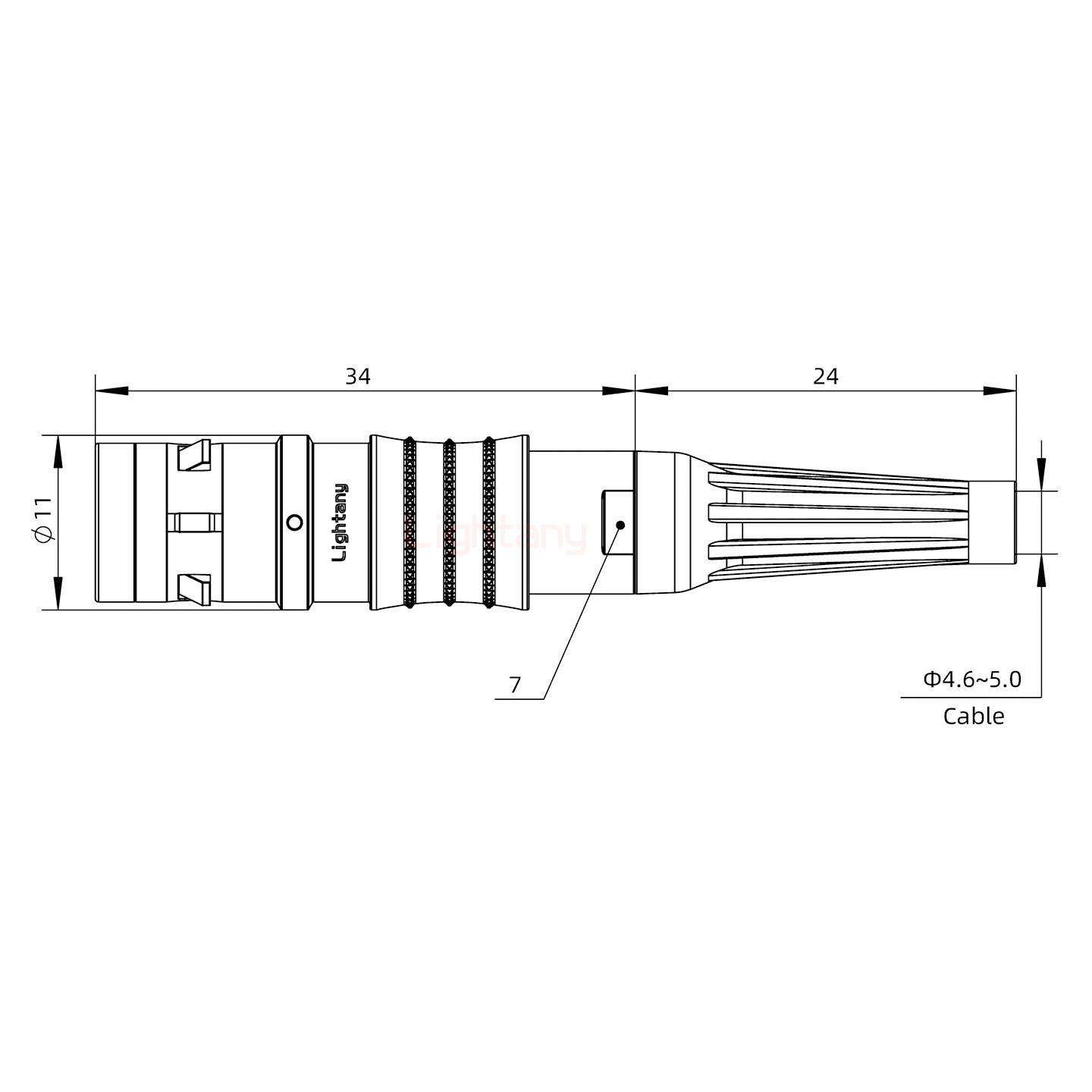 FGG.0K.002.CLAC50Z推拉自锁带护套直式插头