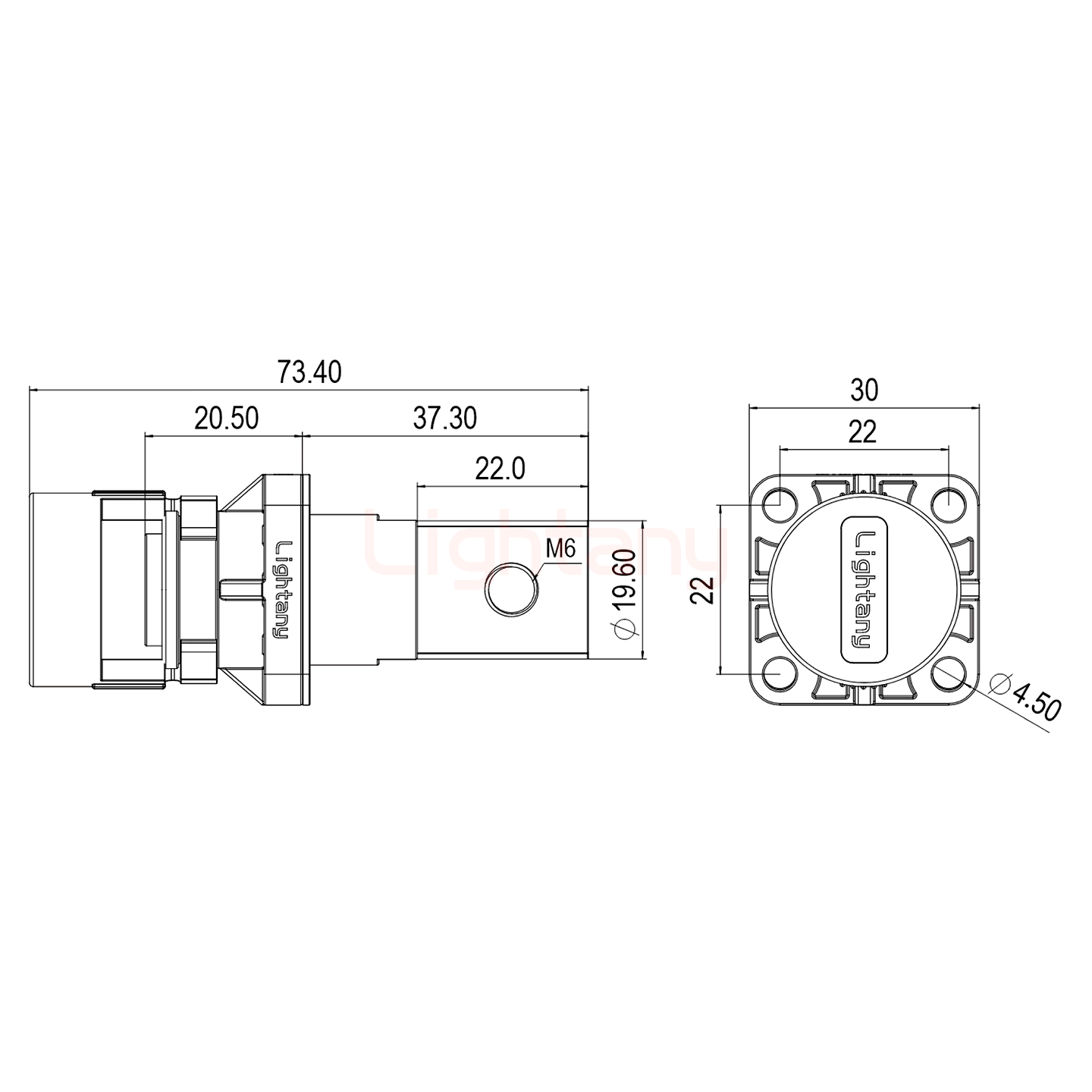 LTC1020BS-M1RL铜排螺纹穿墙插座 100/150/200A 红色