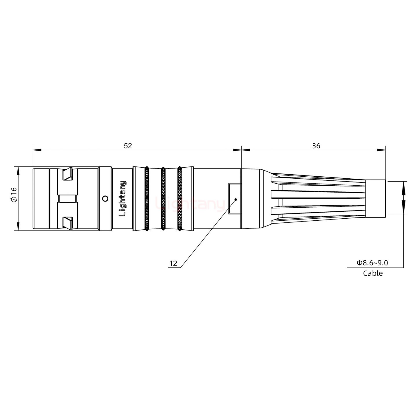 FGG.2K.012.CLAK90Z推拉自锁带护套直式插头