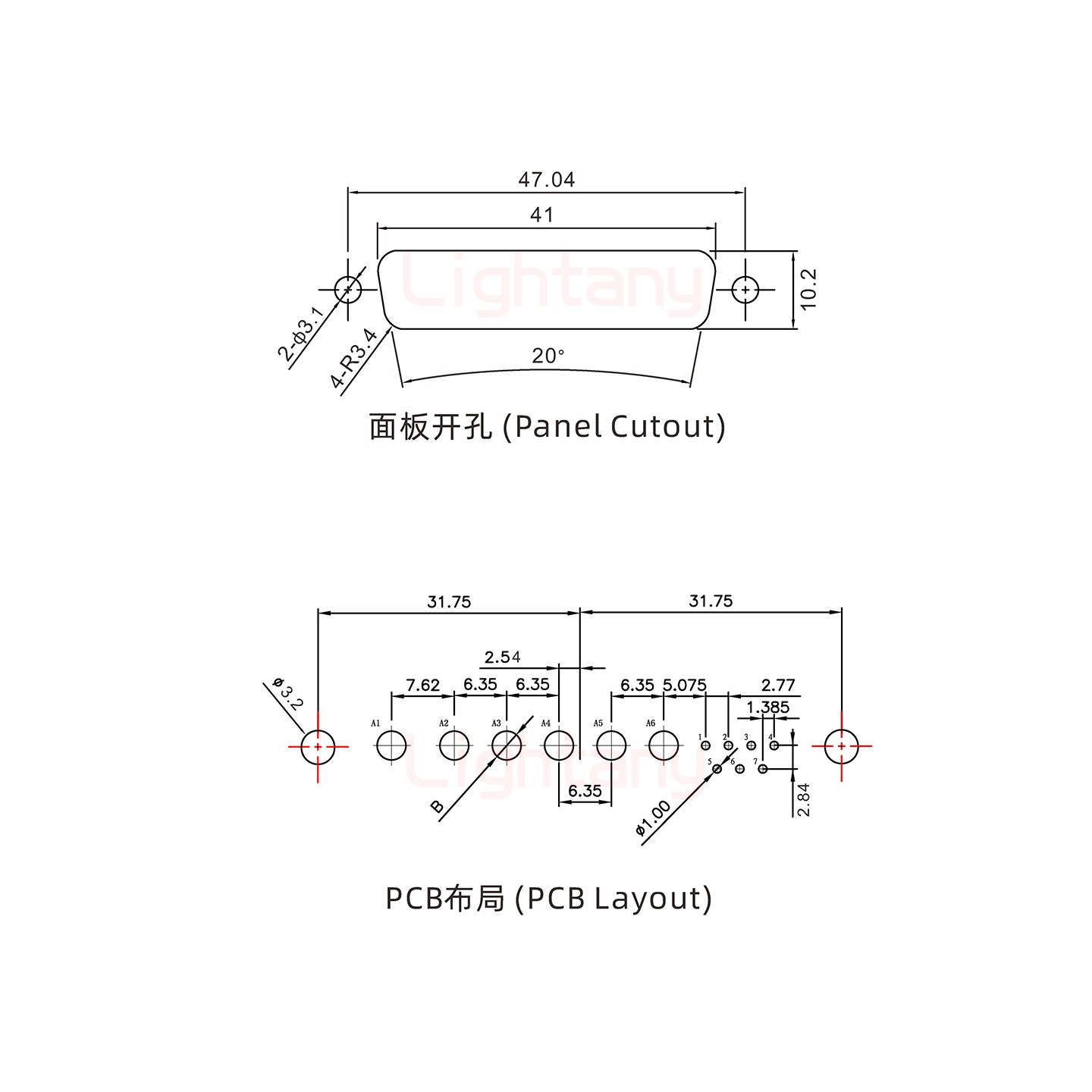 13W6B公PCB直插板/铆支架7.0/大电流10A