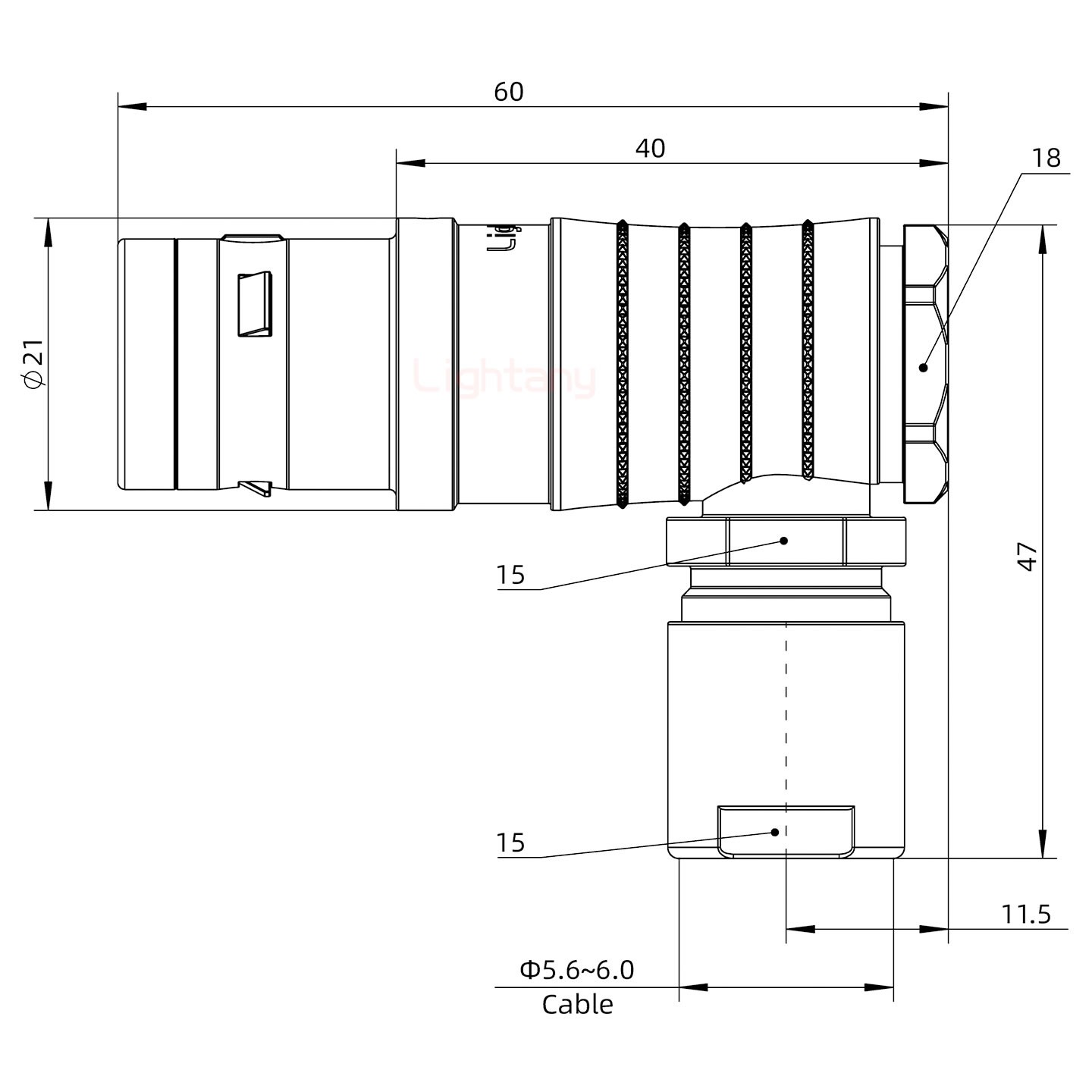 FHG.3K.002.CLAC60推拉自锁弯式插头