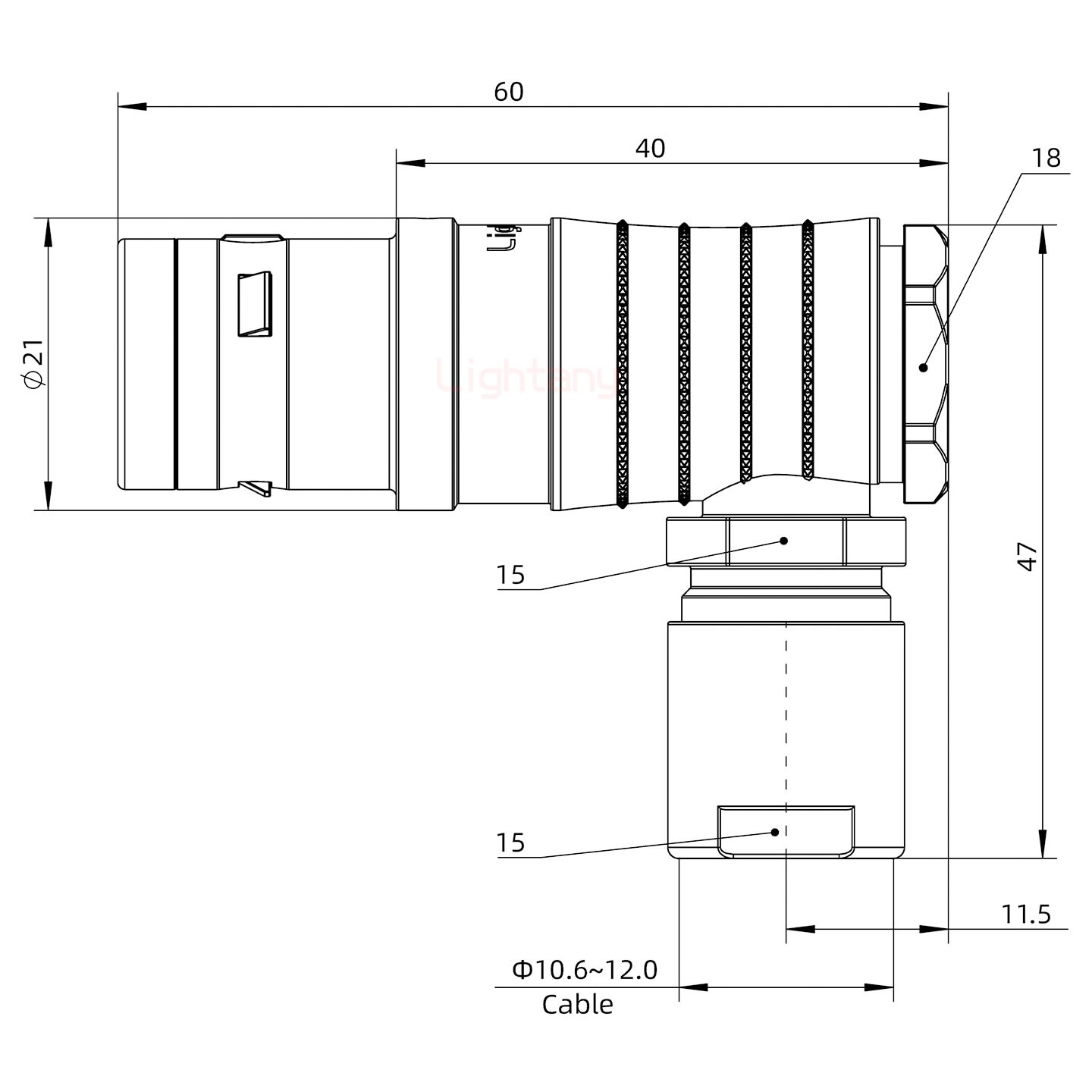 FHG.3K.004.CLAK11推拉自锁弯式插头