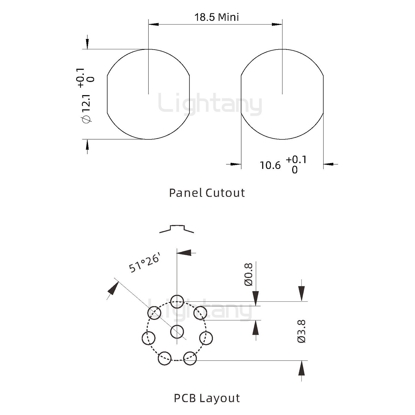 ECG.1B.008.CLN推拉自锁双螺母插座 直插板