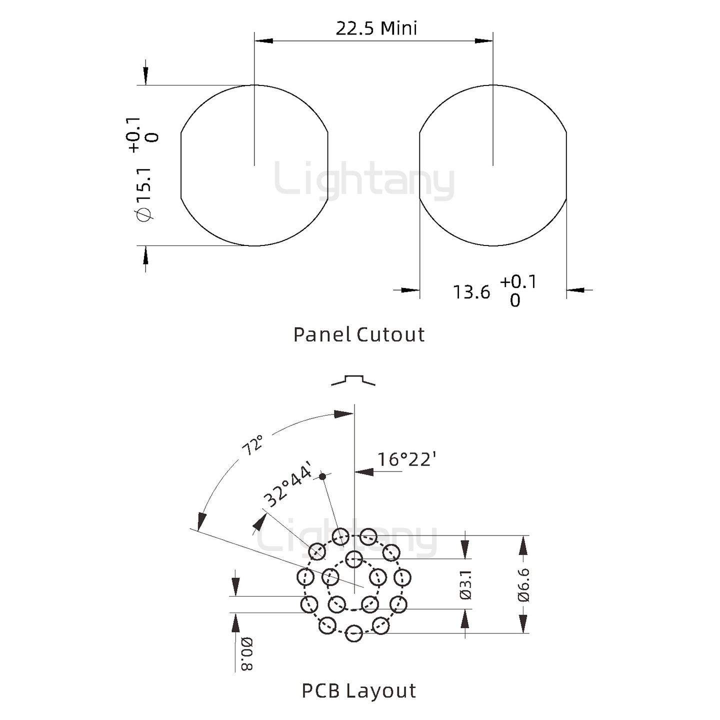 ECG.2B.016.CLN双螺母插座 直插板