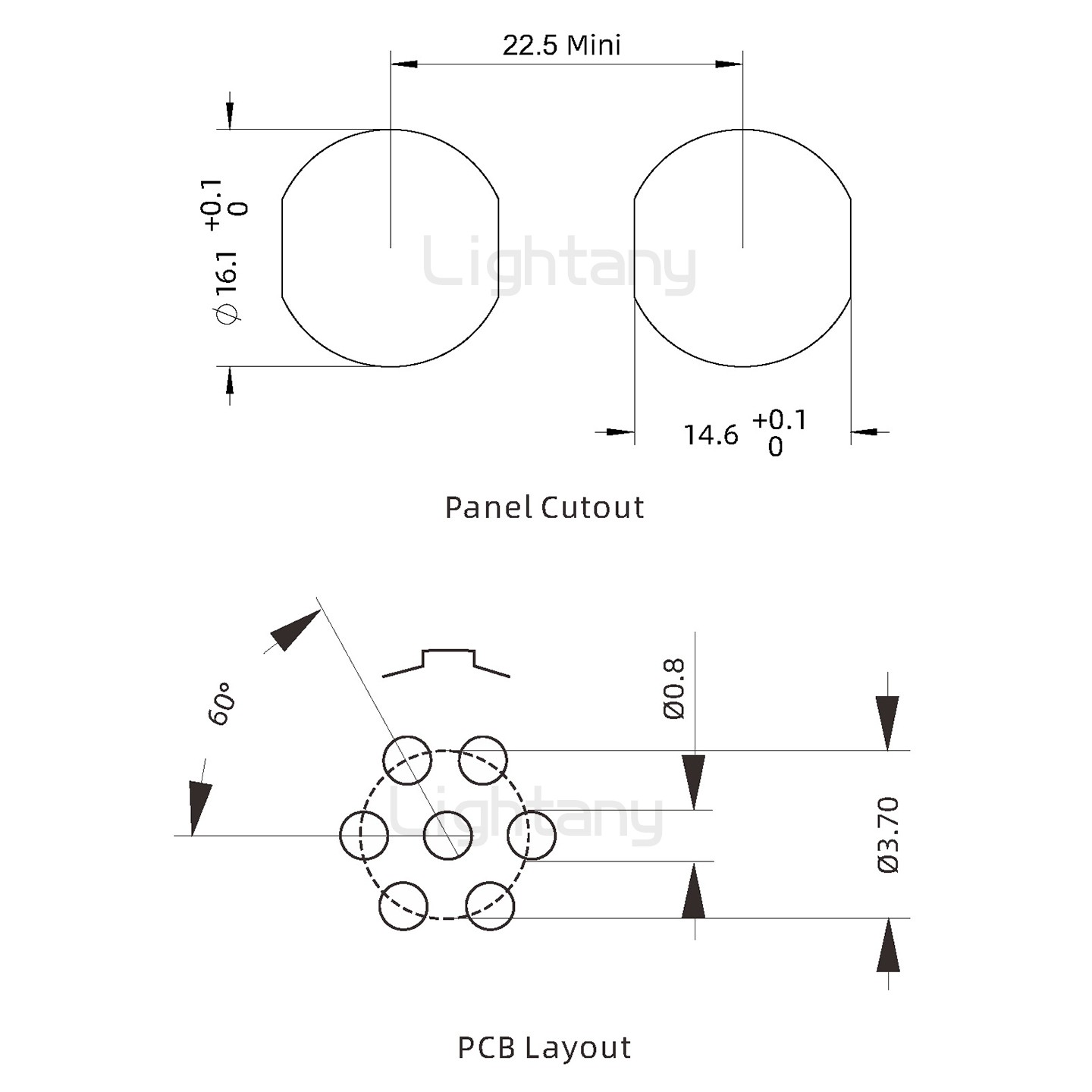 EEG.1K.007.CLN推拉自锁前螺母插座 PCB直插板
