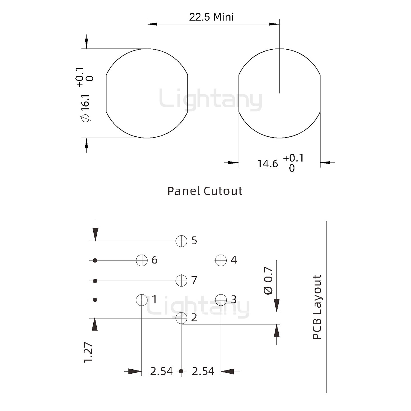 EEG.1K.007.CLV推拉自锁前螺母插座 PCB弯插板