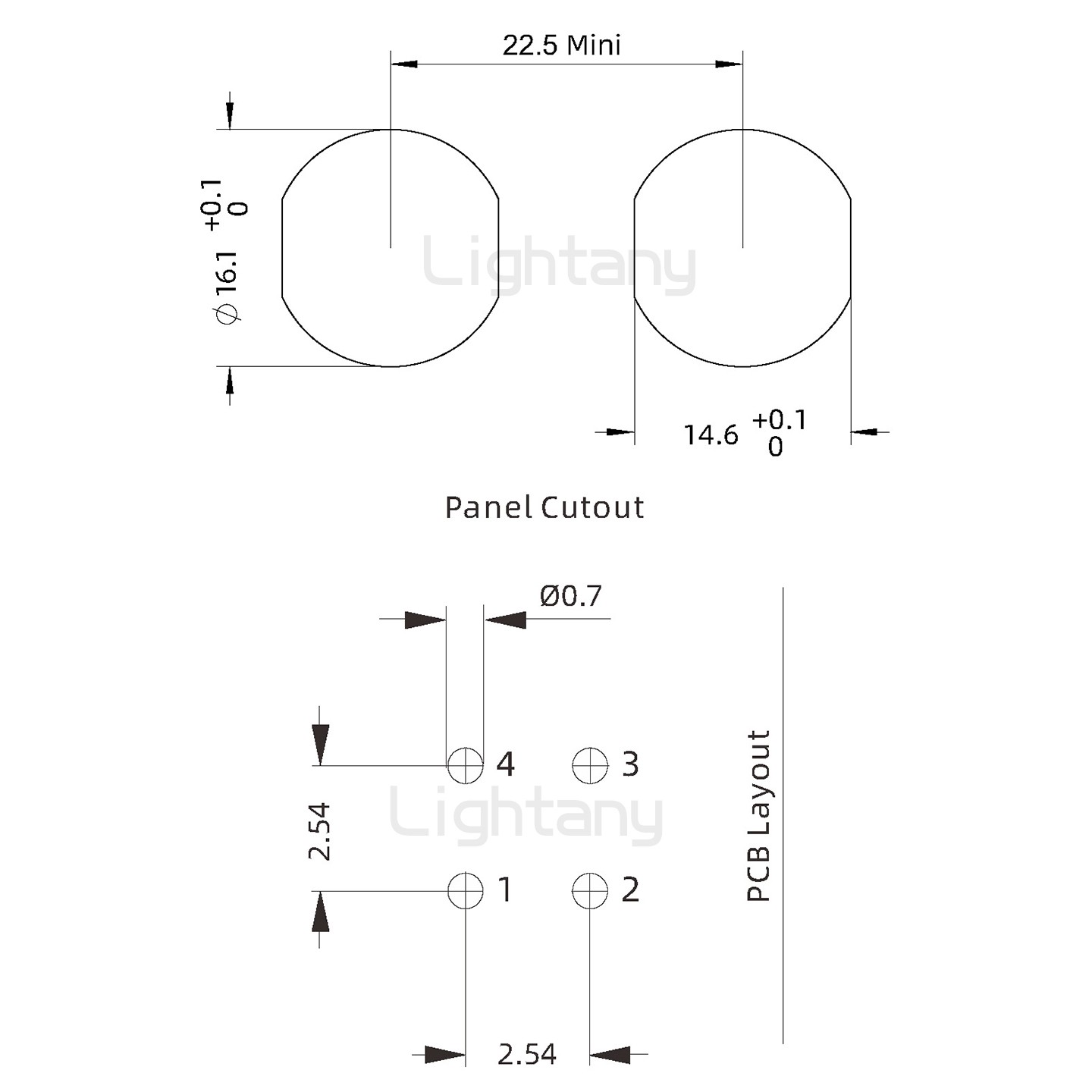 EEG.1K.004.CLV推拉自锁前螺母插座 PCB弯插板