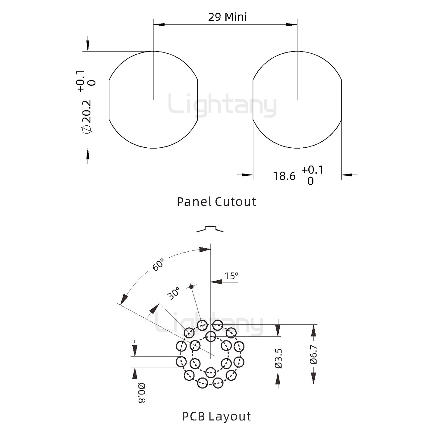 EEG.2K.018.CLN推拉自锁前螺母插座 PCB直插板