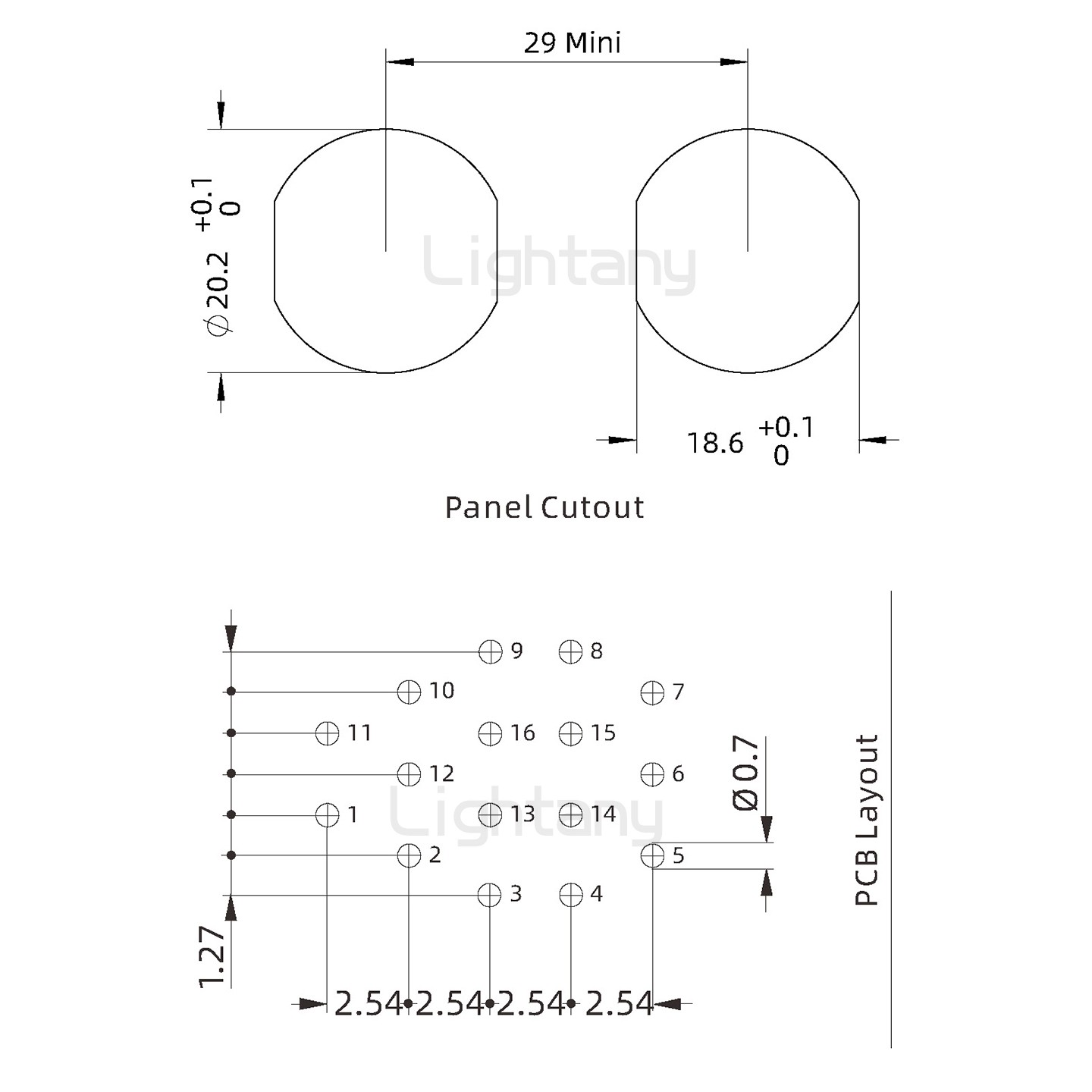 EEG.2K.016.CLV推拉自锁前螺母插座 PCB弯插板