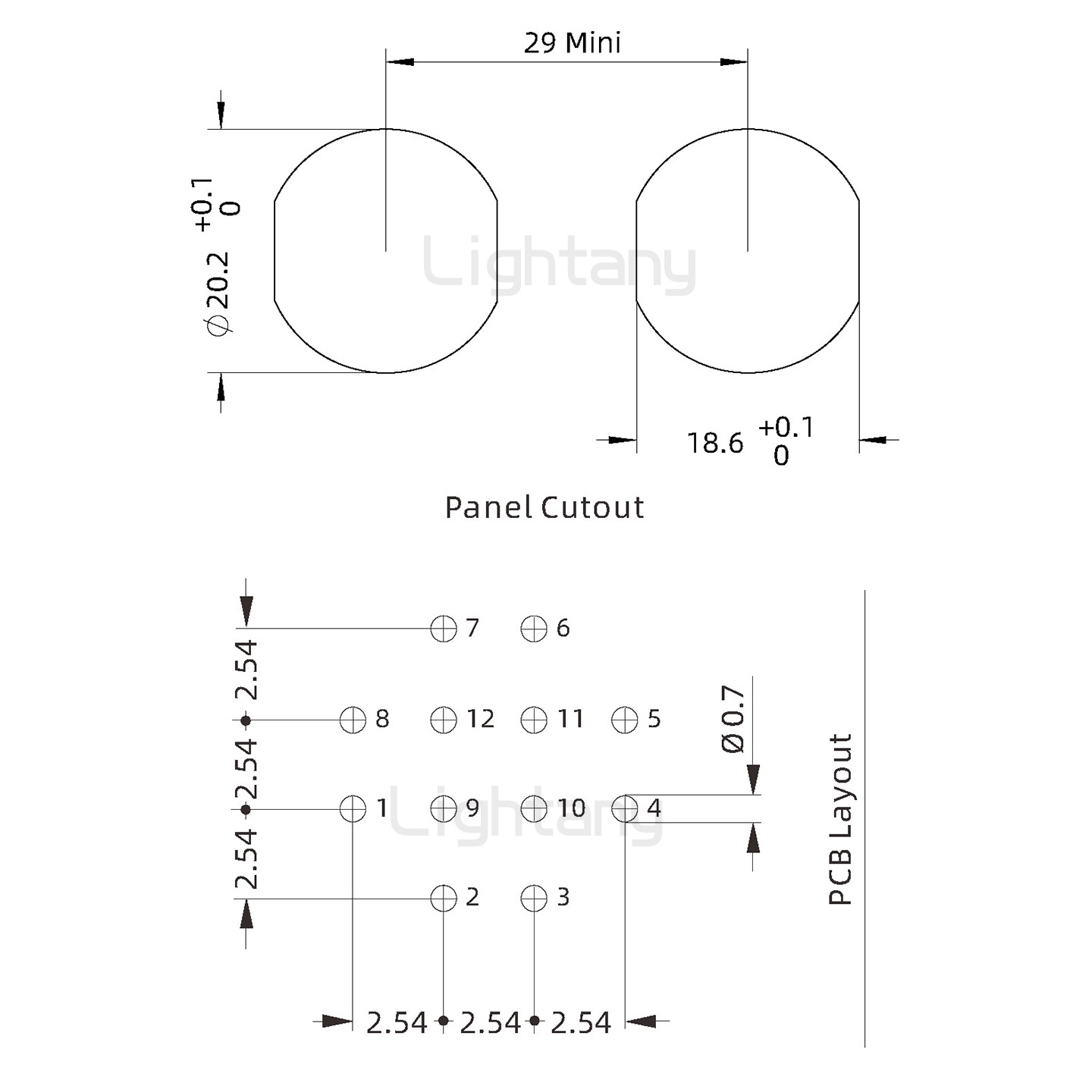 EEG.2K.012.CLV推拉自锁前螺母插座 PCB弯插板