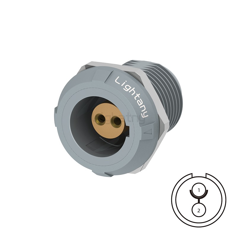 PLG.M0.2GL.LG后螺母插座 焊线 推拉自锁