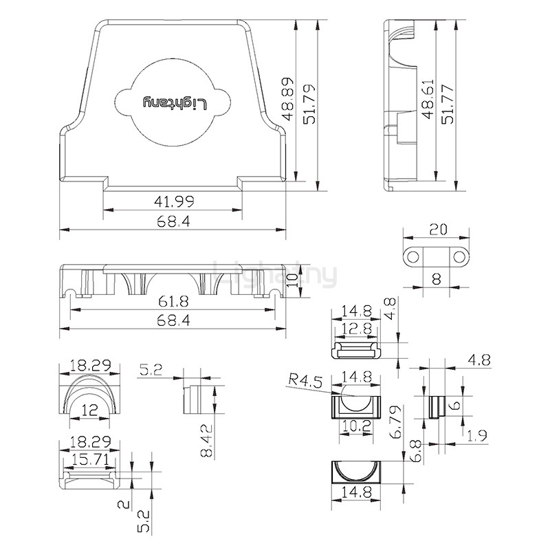 2252-50P-D-SUB金属外壳-多出线12mm