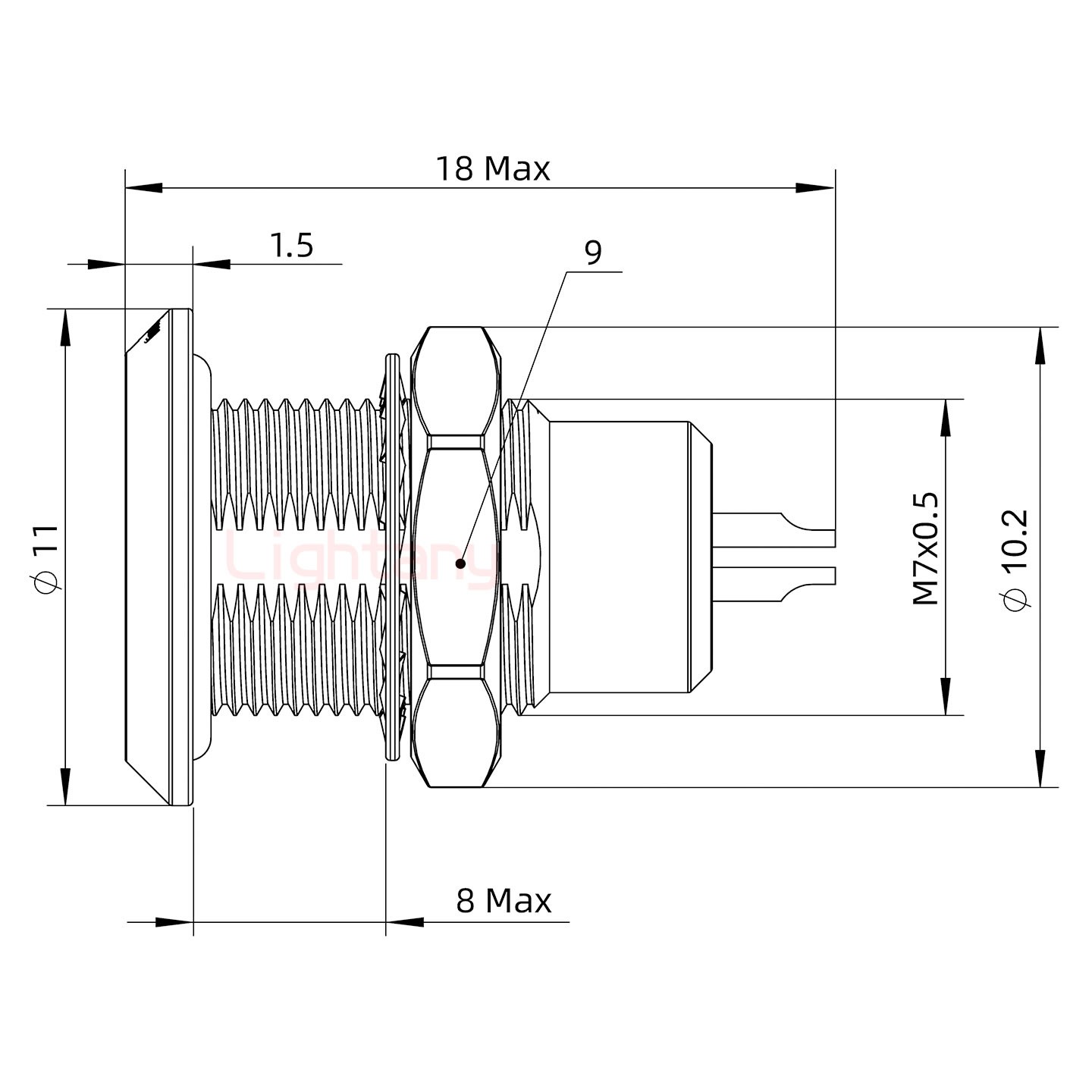 HEG.00.004.CLL推拉自锁后螺母插座 真空密封